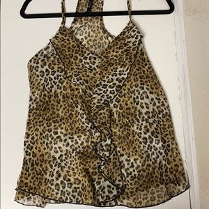Sheer animal print shirt